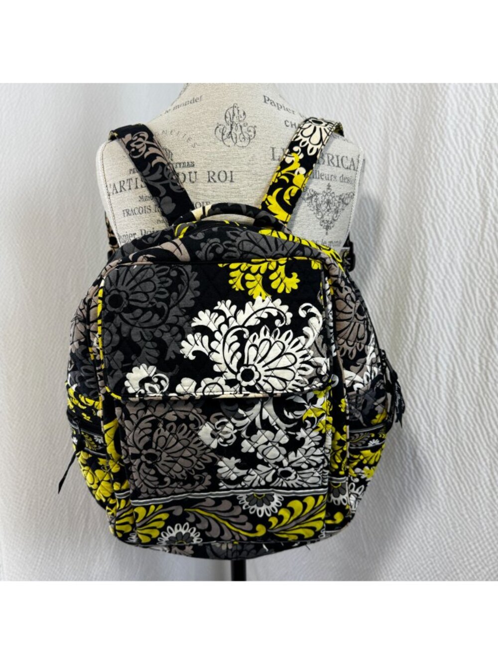 Vera Bradley Baroque Pattern Quilted cotton Campus Backpack Retired Design - Picture 2 of 7